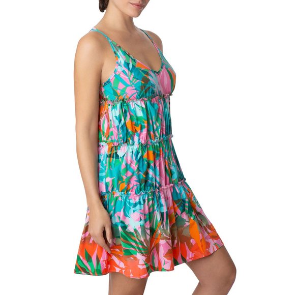 NEW Juicy Couture Tropical Palm Tiered Mini Dress , Size M - Picture 2 of 16